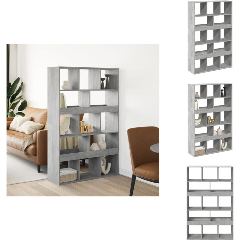 vidaXL Kamerscherm - Kamerschermen - Scheidingswand - Kamerverdeler - kamerscherm 100x33x156,5 cm bewerkt hout betongrijs vidaXL Kamerscherm - Kamerschermen - Scheidingswand - Kamerverdeler - kamerscherm 100x33x156,5 cm bewerkt hout betongrijs afbeelding 1