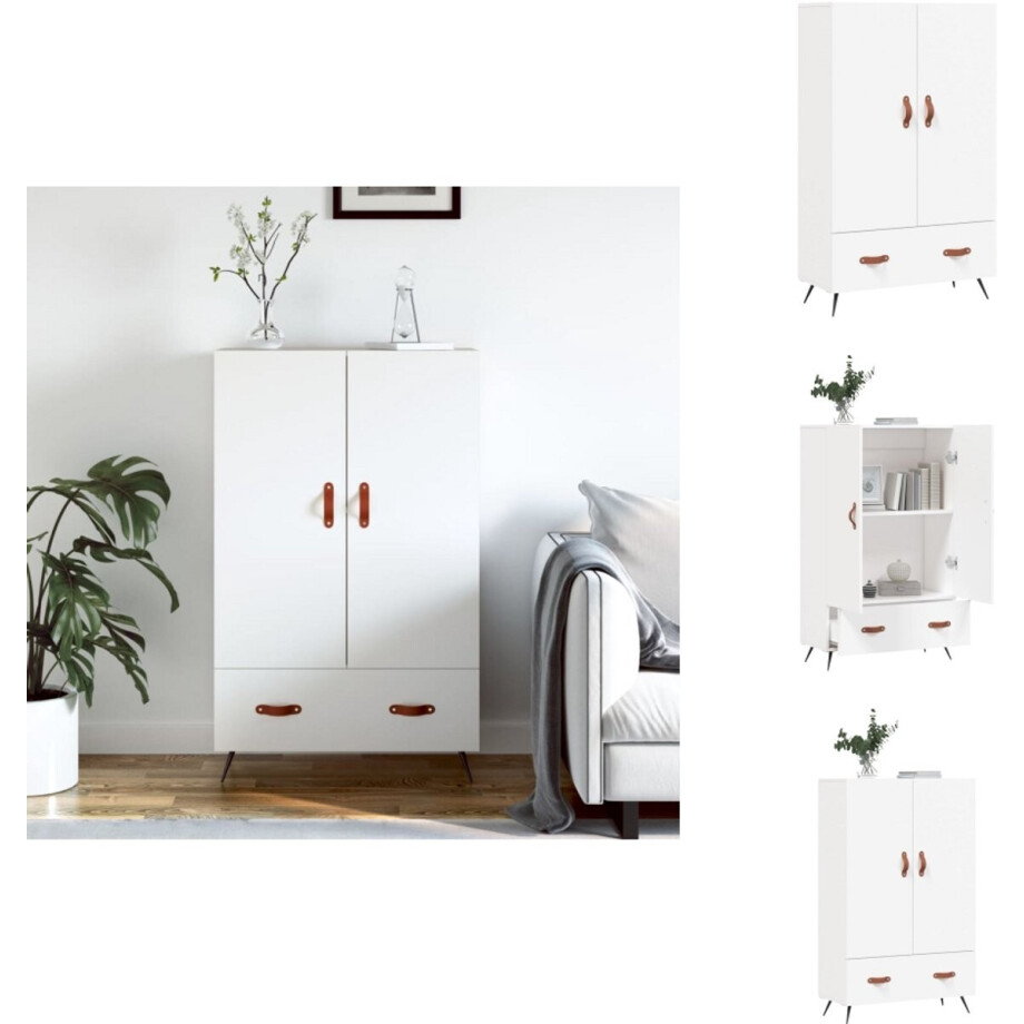 vidaXL Hoge Kast - Hoge Kasten - Dressoir - Kast - Hoge kast 69,5x31x115 cm bewerkt hout wit vidaXL Hoge Kast - Hoge Kasten - Dressoir - Kast - Hoge kast 69,5x31x115 cm bewerkt hout wit afbeelding 1