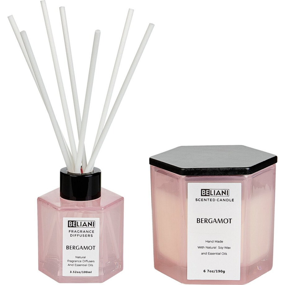 BELIANI CLASSY TINT - Geurkaars en geurstokjes - Bergamot - Soja wax BELIANI CLASSY TINT - Geurkaars en geurstokjes - Bergamot - Soja wax afbeelding 1