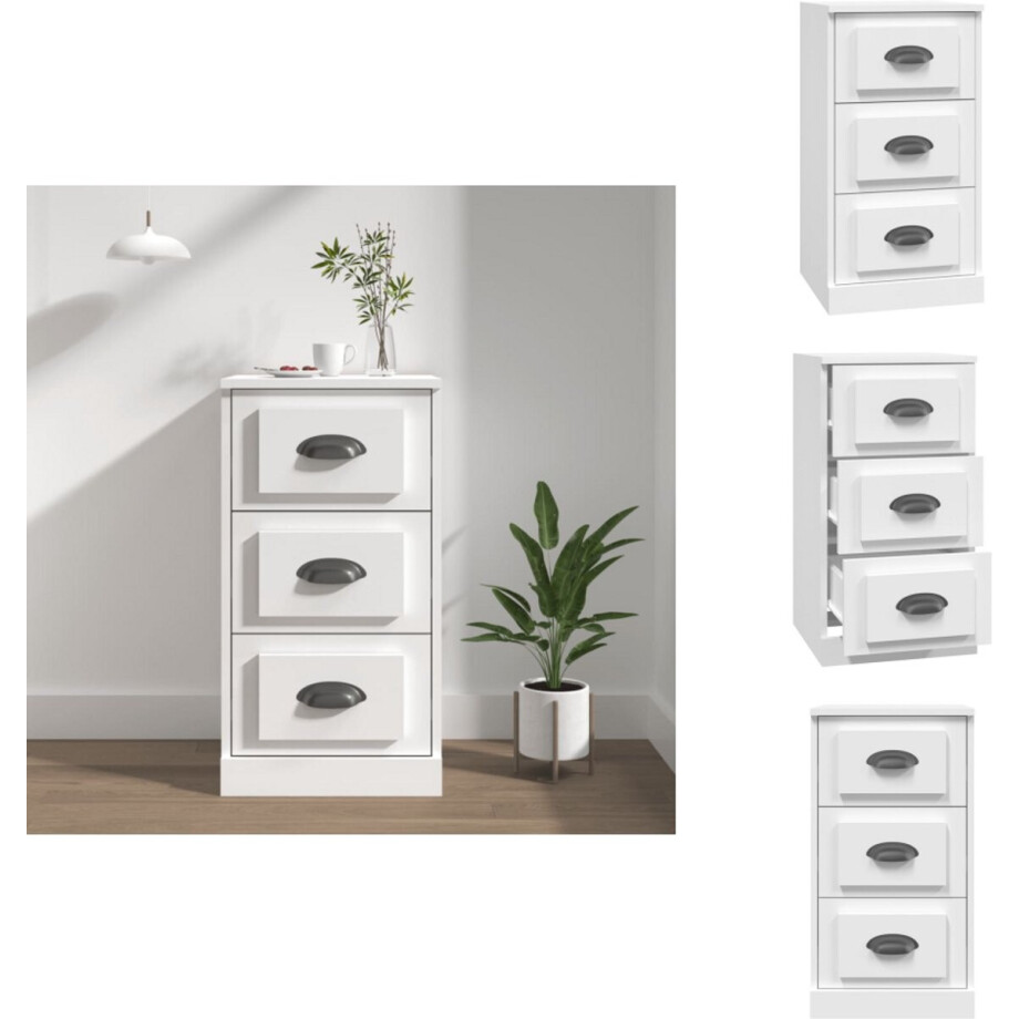 vidaXL Dressoir - Dressoirs - Kast - Dressoirkast - Dressoir 36x35,5x67,5 cm bewerkt hout wit vidaXL Dressoir - Dressoirs - Kast - Dressoirkast - Dressoir 36x35,5x67,5 cm bewerkt hout wit afbeelding 1