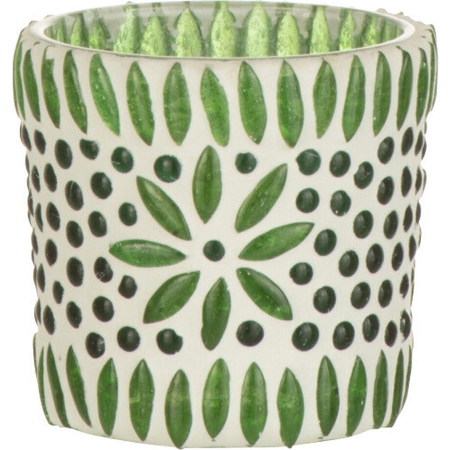 J-Line windlicht Bram - glas - groen - small - 4 stuks afbeelding 1