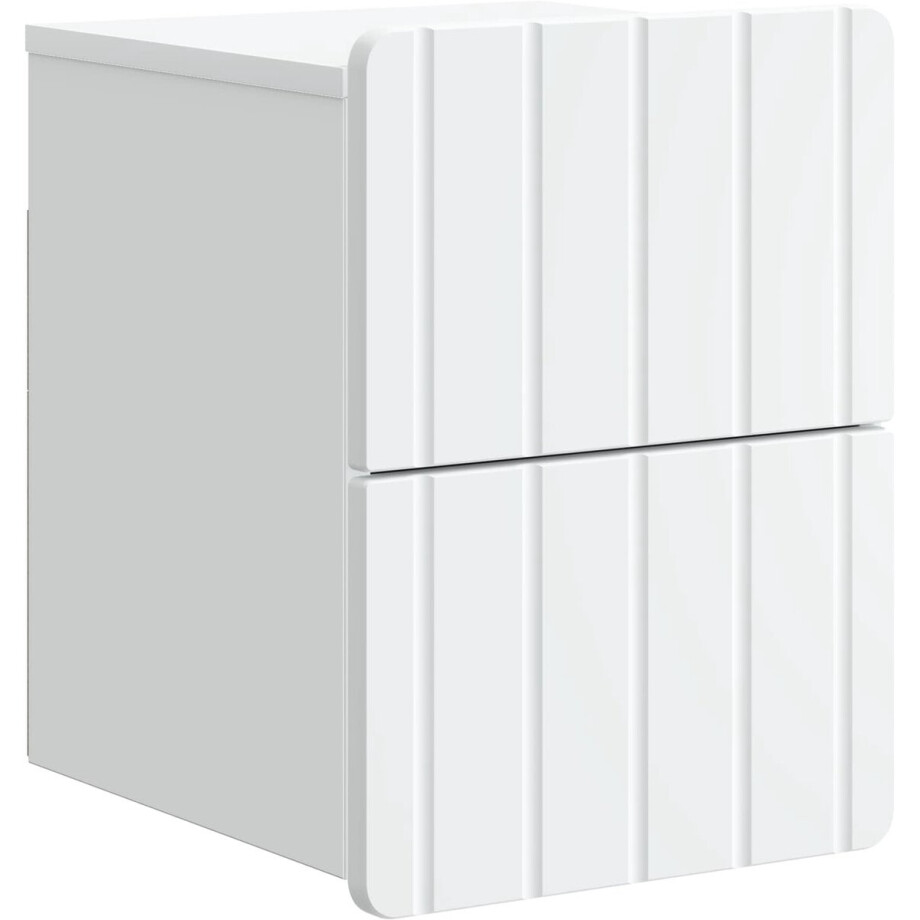 vidaXL - Muurbevestigde - Nachttafel - Wit - 33 - x - 34,5 - x - 43 - cm - Bewerkt - hout afbeelding 1