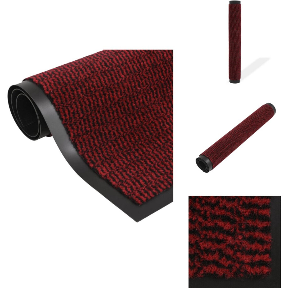 vidaXL Deurmat - Deurmatten - Droogloopmat - Droogloopmatten - Droogloopmat rechthoekig getuft 90x150 cm rood afbeelding 1