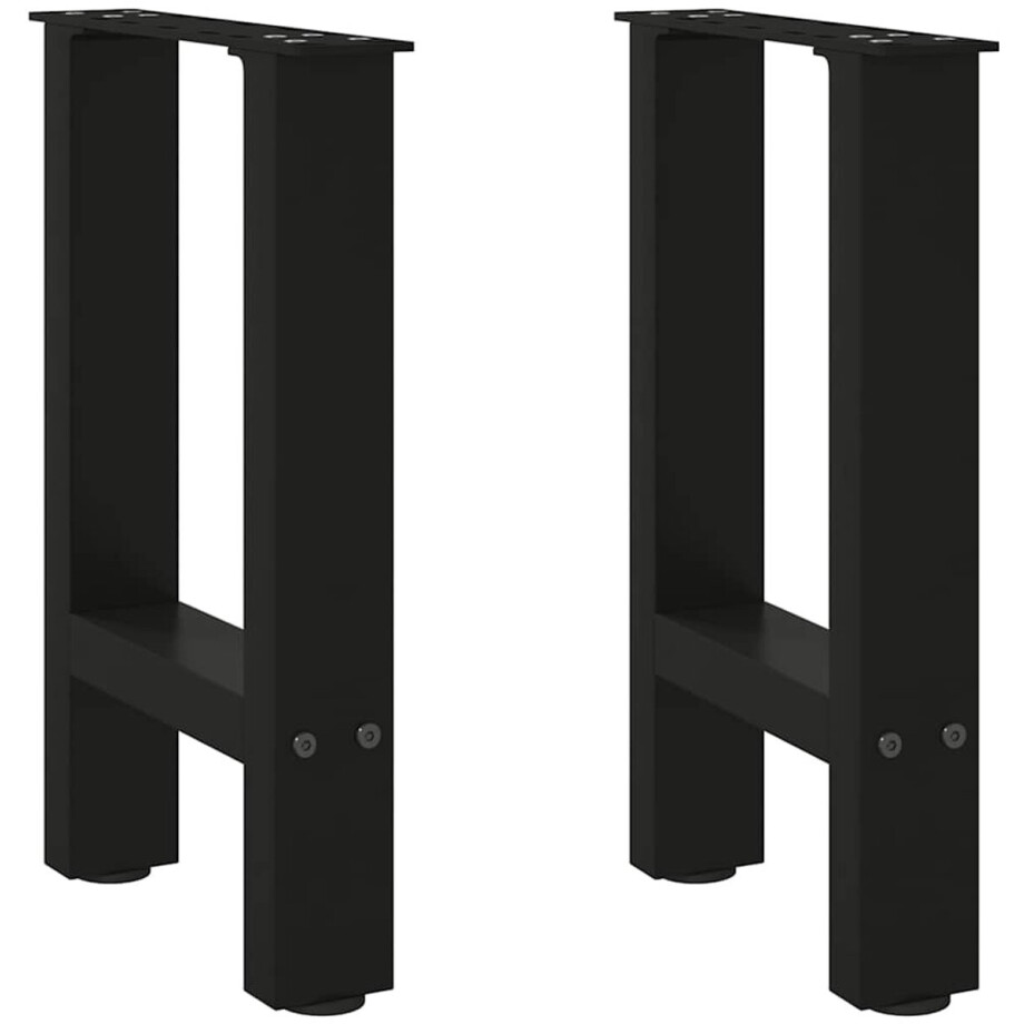 vidaXL Salontafelpoten - Staal - Zwart - 2 stuks Salontafel Potten - Zwarte Salontafelpoten - Metalen Salontafelpoten - Salontafel Onderstel - Tafelpoten Set afbeelding 1