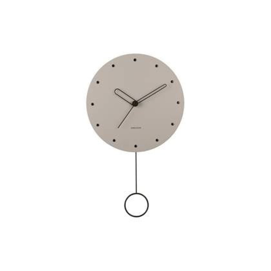 Karlsson - Wall clock Studs pendulum wood warm grey afbeelding 1