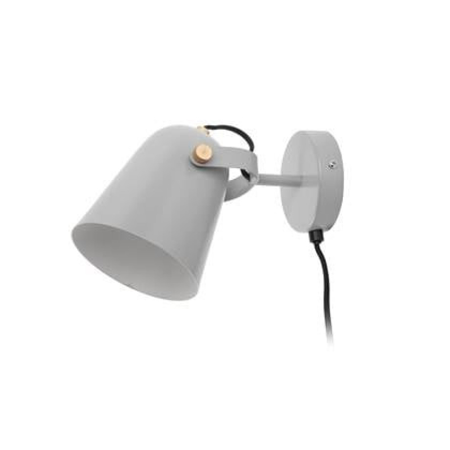 Leitmotiv - Wall lamp Steady metal matt mouse grey afbeelding 1