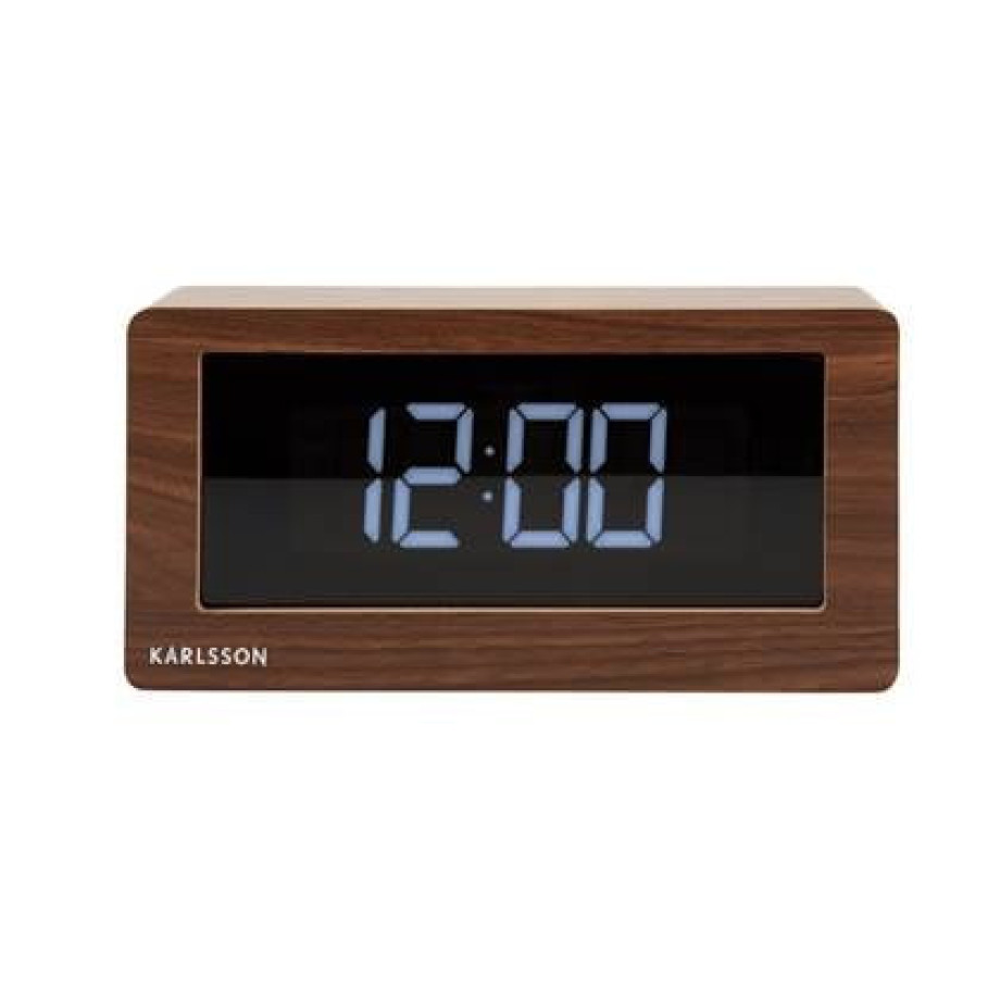 Karlsson - Table clock Boxed LED dark wood veneer afbeelding 1