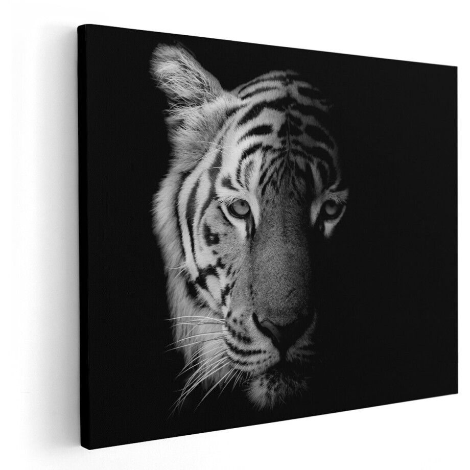 Artaza Canvas Schilderij Tijgerkop - Tijger - Zwart Wit - 150x120 cm - Groot - Wanddecoratie Woonkamer - Schilderijen - Muurdecoratie Artaza Canvas Schilderij Tijgerkop - Tijger - Zwart Wit - 150x120 cm - Groot - Wanddecoratie Woonkamer - Schilderijen - Muurdecoratie afbeelding 1