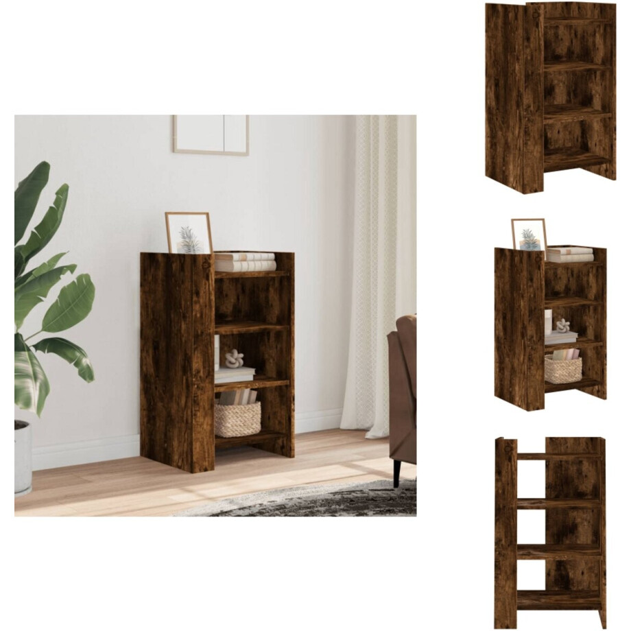 vidaXL Dressoir - Dressoirs - Kast - Wandkast - Dressoir 45x35x75 cm bewerkt hout gerookt eiken vidaXL Dressoir - Dressoirs - Kast - Wandkast - Dressoir 45x35x75 cm bewerkt hout gerookt eiken afbeelding 1