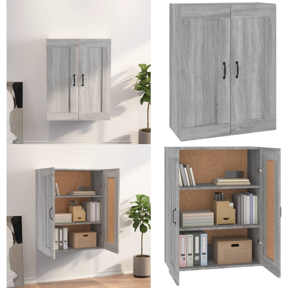 vidaXL Hangkast 69,5x32,5x90 cm grijs sonoma eikenkleurig - Hangkast - Hangkasten - Hangende Kast - Kastje vidaXL Hangkast 69,5x32,5x90 cm grijs sonoma eikenkleurig - Hangkast - Hangkasten - Hangende Kast - Kastje afbeelding 1