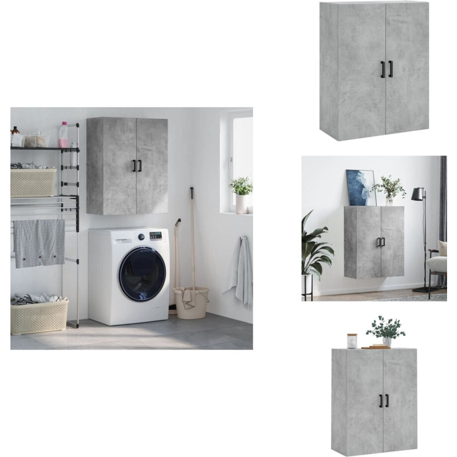 vidaXL Wandkast - Wandkasten - Hangkast - Hangende Kast - Wandkast 69-5x34x90 cm betongrijs vidaXL Wandkast - Wandkasten - Hangkast - Hangende Kast - Wandkast 69-5x34x90 cm betongrijs afbeelding 1
