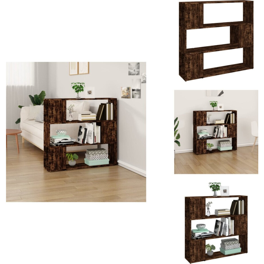 vidaXL Boekenkast - Boekenkasten - Boekenschap - Boekenstandaard - Boekenkast/kamerscherm 100x24x94 cm gerookt eikenkleurig afbeelding 1