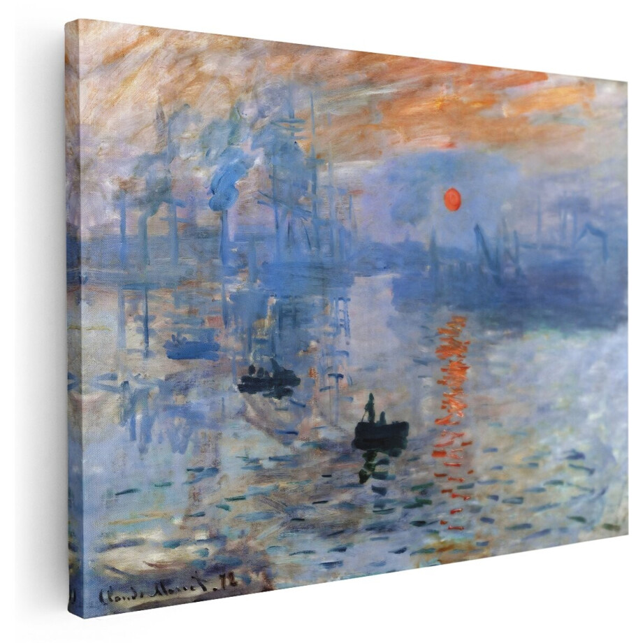 Artaza Canvas Schilderij Impression Soleil Levant - 160x120 cm - Groot - Wanddecoratie Monet - Muurdecoratie Haven Boten - Decoratie Woonkamer Artaza Canvas Schilderij Impression Soleil Levant - 160x120 cm - Groot - Wanddecoratie Monet - Muurdecoratie Haven Boten - Decoratie Woonkamer afbeelding 1