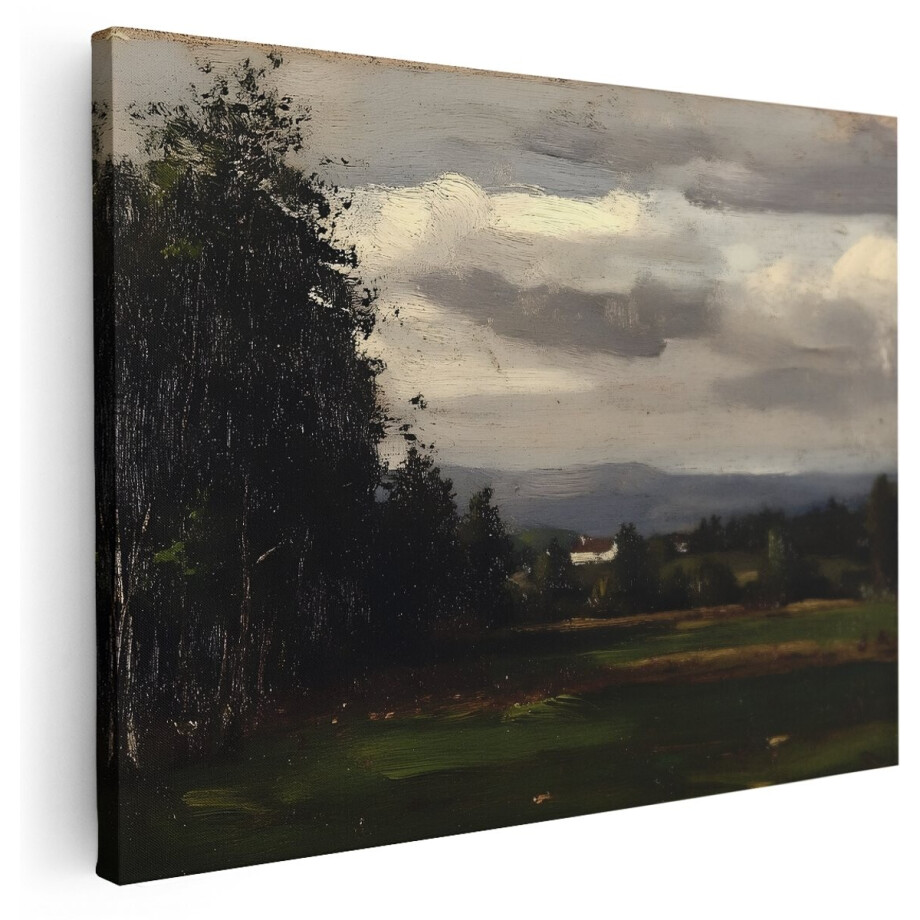 Artaza Canvas Schilderij Natuur - 160x120 cm - Groot - Wanddecoratie Landschap - Muurdecoratie Bomen - Decoratie Woonkamer - Schilderijen Op Canvas afbeelding 1