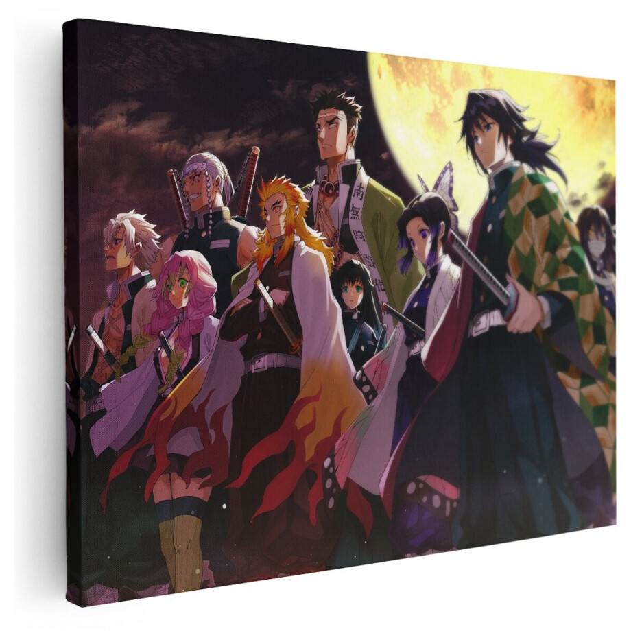 Artaza Canvas Schilderij Hashira Demon Slayer - 40x30 cm - Wanddecoratie Anime - Muurdecoratie Slaapkamer Jongen - Kamer Accessoires afbeelding 1