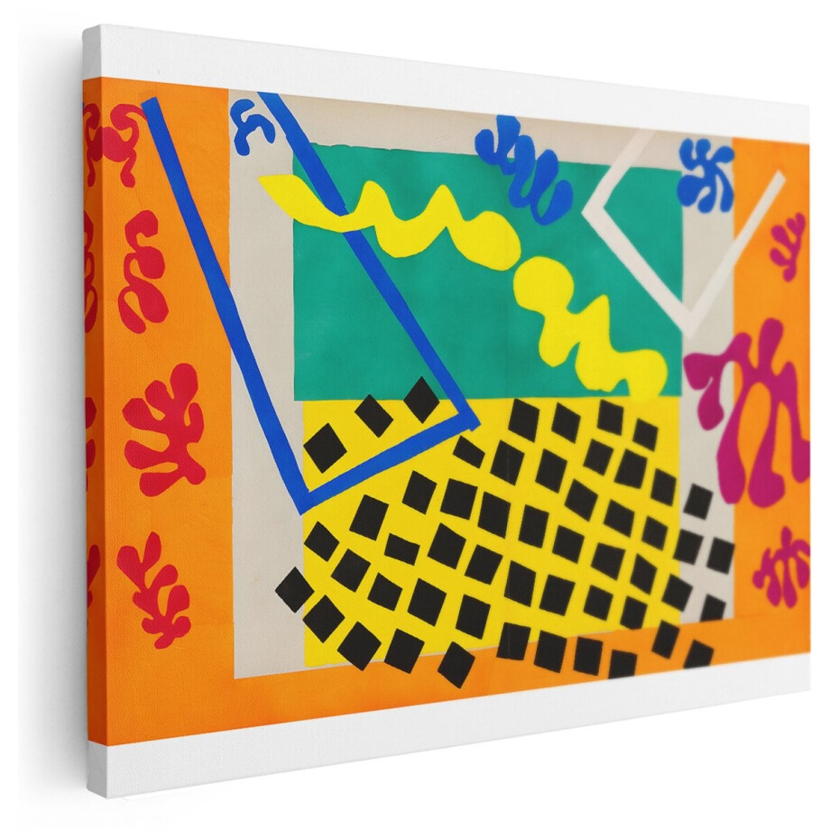 Artaza Canvas Schilderij Abstract Matisse - 80x60 cm - Wanddecoratie Modern - Muurdecoratie Kleurrijk - Decoratie Geometrisch Artaza Canvas Schilderij Abstract Matisse - 80x60 cm - Wanddecoratie Modern - Muurdecoratie Kleurrijk - Decoratie Geometrisch afbeelding 1