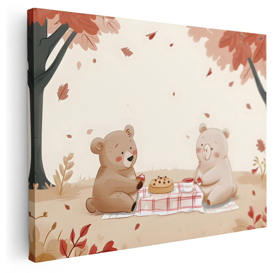Artaza Canvas Schilderij Schattige Beertjes - 40x30 cm - Wanddecoratie Babykamer - Muurdecoratie Jongenskamer - Schilderijen Dieren Herfst Artaza Canvas Schilderij Schattige Beertjes - 40x30 cm - Wanddecoratie Babykamer - Muurdecoratie Jongenskamer - Schilderijen Dieren Herfst afbeelding 1