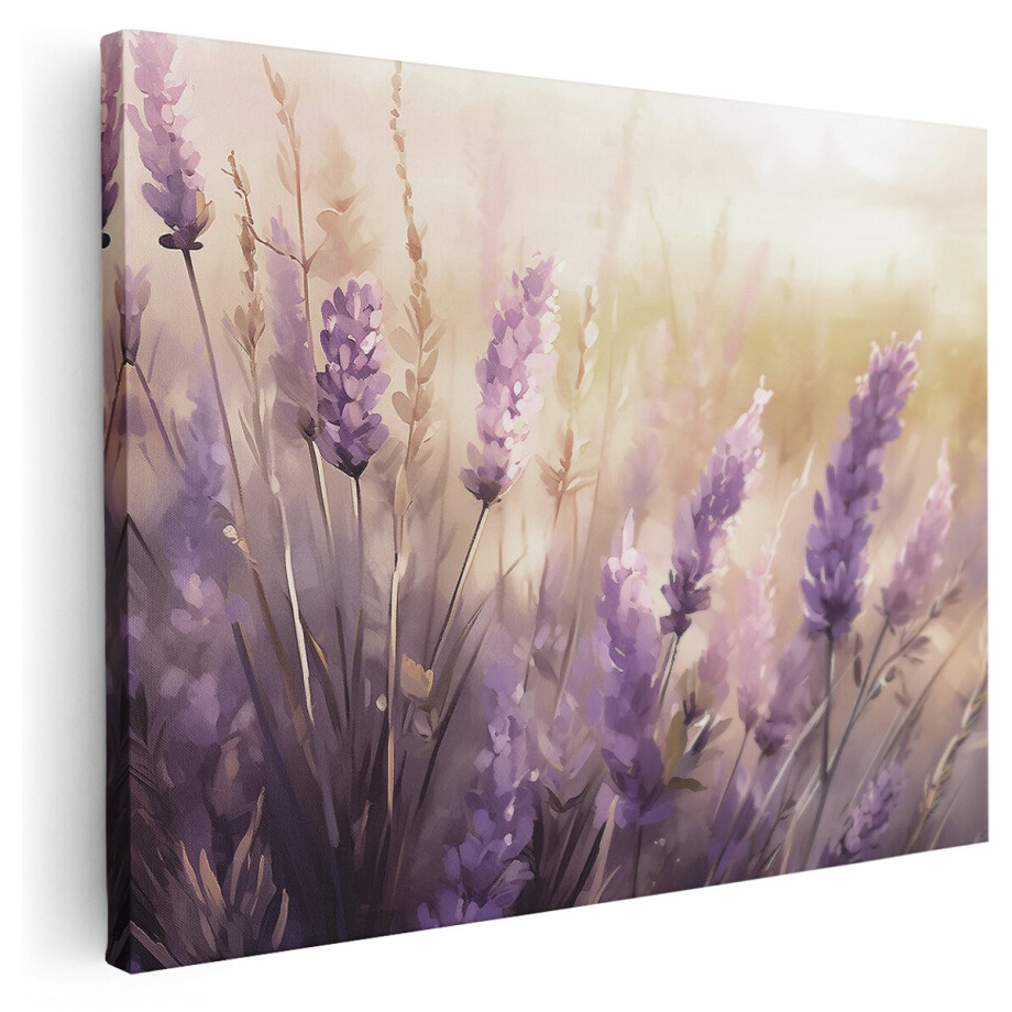 Artaza Canvas Schilderij Bloemen - 40x30 cm - Wanddecoratie Lavendelveld - Muurdecoratie Natuur Landschap - Boho Decoratie - Paars Artaza Canvas Schilderij Bloemen - 40x30 cm - Wanddecoratie Lavendelveld - Muurdecoratie Natuur Landschap - Boho Decoratie - Paars afbeelding 1