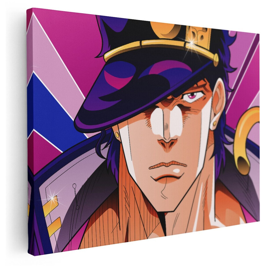 Artaza Canvas Schilderij Anime Portret - 160x120 cm - Groot - Wanddecoratie JoJo Karakter - Muurdecoratie Jongenskamer - Stoere Kamer Accessoires afbeelding 1
