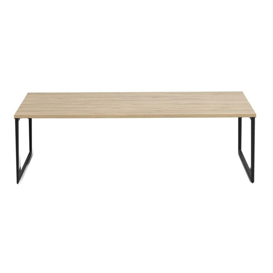 Leen Bakker - Salontafel Lucca - Naturelkleur - 34x118x67 Cm - MDF - Zwart#Bruin Leen Bakker - Salontafel Lucca - Naturelkleur - 34x118x67 Cm - MDF - Zwart#Bruin afbeelding 1