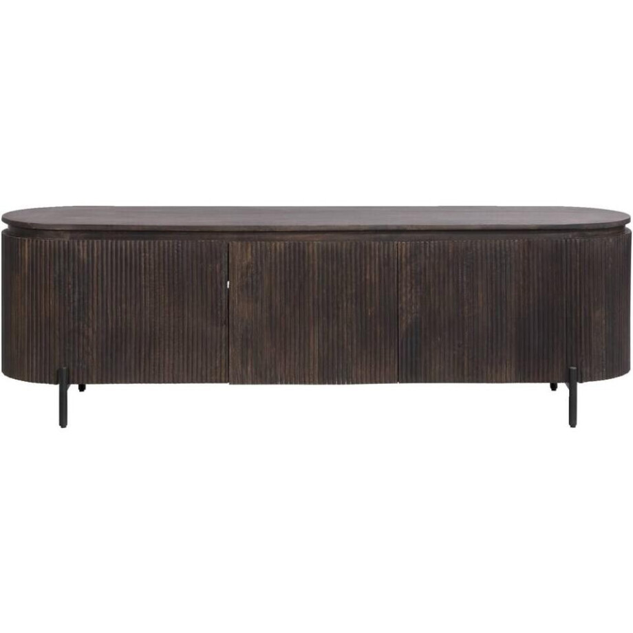 Leen Bakker - TV-meubel Vito - Donker - 56x180x43 Cm - Mangohout - Bruin Leen Bakker - TV-meubel Vito - Donker - 56x180x43 Cm - Mangohout - Bruin afbeelding 1