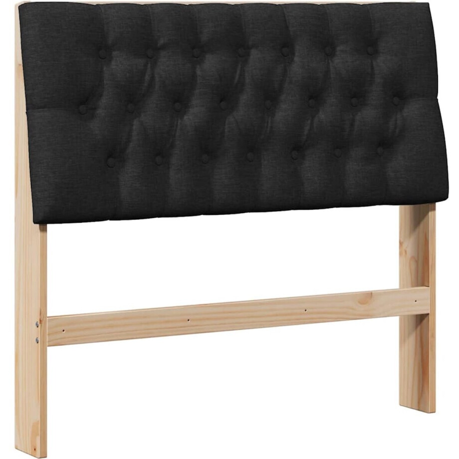 vidaXL - Gestoffeerd - hoofdbord - Zwart - 100 - cm - Massief - grenenhout vidaXL - Gestoffeerd - hoofdbord - Zwart - 100 - cm - Massief - grenenhout afbeelding 1