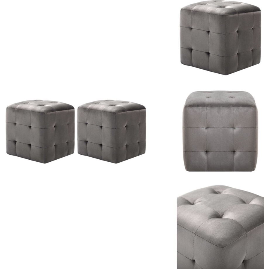 vidaXL Nachtkastje - Nachtkastjes - Kastje - Kastjes - Nachtkastjes 2 st 30x30x30 cm fluweel grijs vidaXL Nachtkastje - Nachtkastjes - Kastje - Kastjes - Nachtkastjes 2 st 30x30x30 cm fluweel grijs afbeelding 1