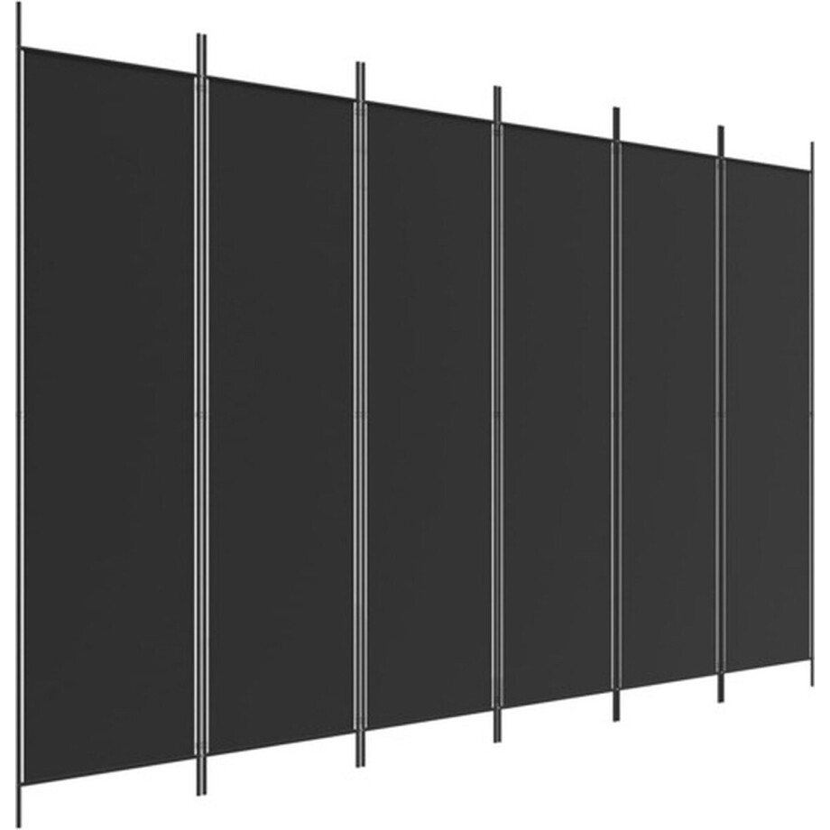 vidaXL - Kamerscherm - met - 6 - panelen - 300x200 - cm - stof - zwart afbeelding 1