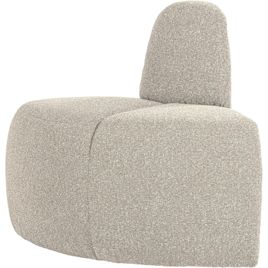 WOOOD Mojo Eetbank Hoek Rond Rugleuning - Bouclé - Beige Melange WOOOD Mojo Eetbank Hoek Rond Rugleuning - Bouclé - Beige Melange afbeelding 1