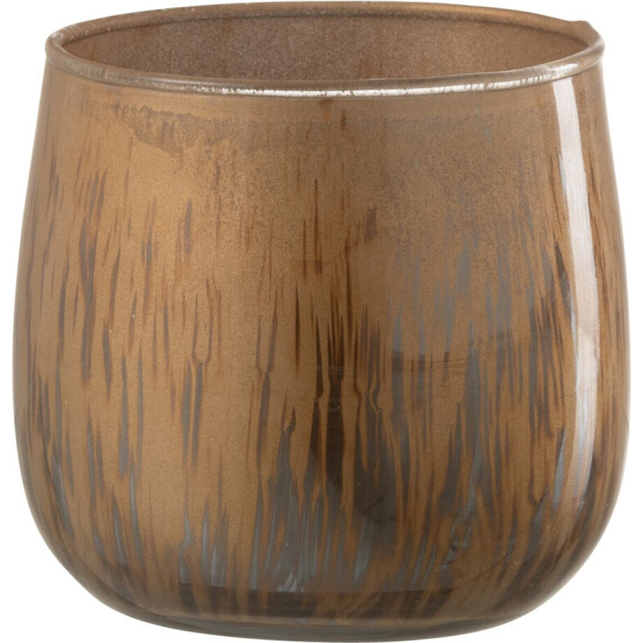 J-Line windlicht Antiek - glas - bruin - small - 6 stuks J-Line windlicht Antiek - glas - bruin - small - 6 stuks afbeelding 1