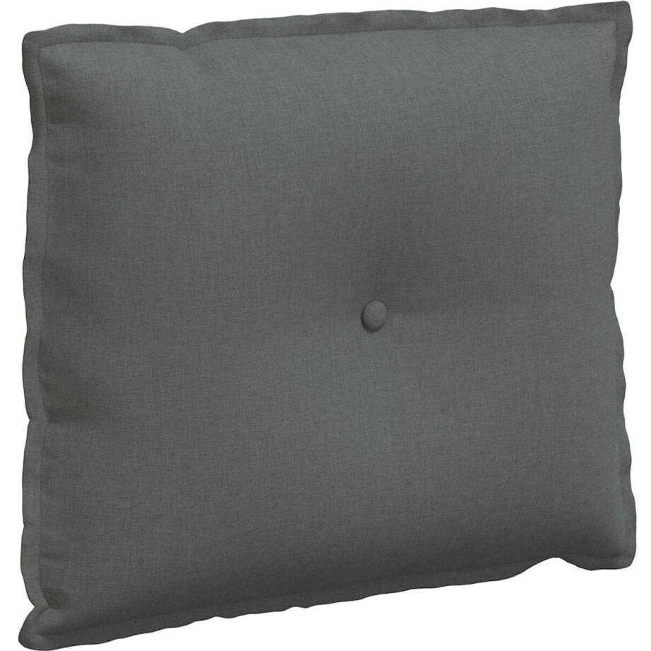 vidaXL - Rugkussen - Donkergrijs - 60 - x - 50 - x - 19 - cm - Stof afbeelding 1