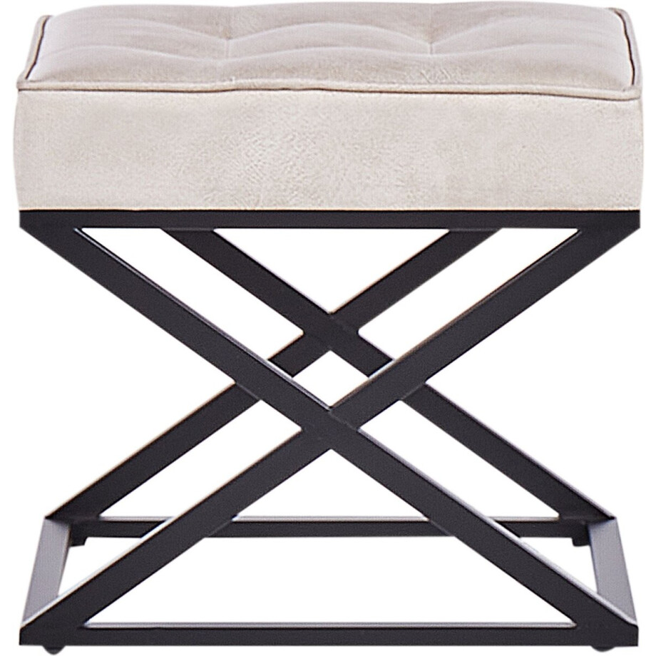 MURDO - Hocker - Beige - Kunstleer MURDO - Hocker - Beige - Kunstleer afbeelding 1