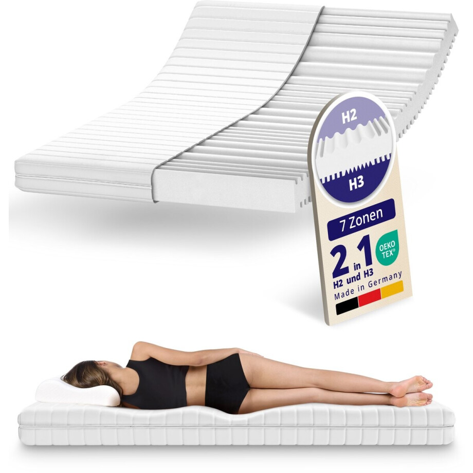 Matras - 200x200 - 7 zones - koudschuim - premium tijk - Allergievriendelijk - 15 cm hoog – Stevig Matras - 200x200 - 7 zones - koudschuim - premium tijk - Allergievriendelijk - 15 cm hoog – Stevig afbeelding 1