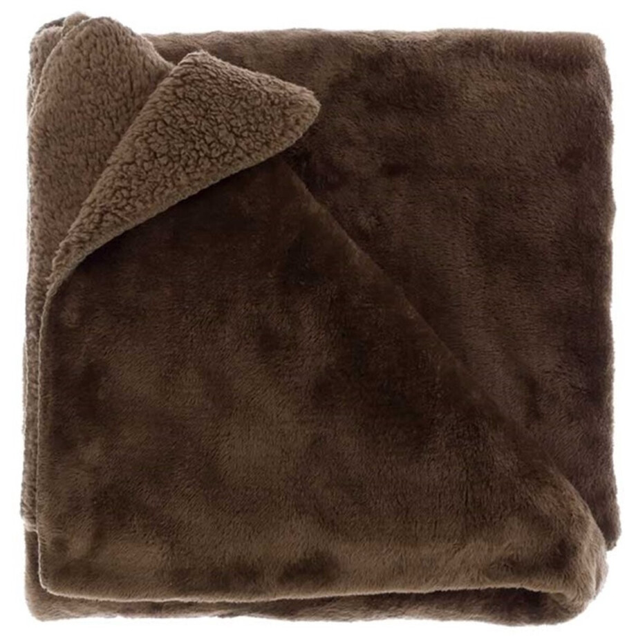 Unique Living | Plaid Torvah 150x200cm bison brown Unique Living | Plaid Torvah 150x200cm bison brown afbeelding 1