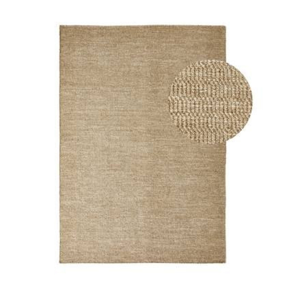 by fonQ Mellow Wollen Vloerkleed 160 x 230 cm - Taupe afbeelding 1