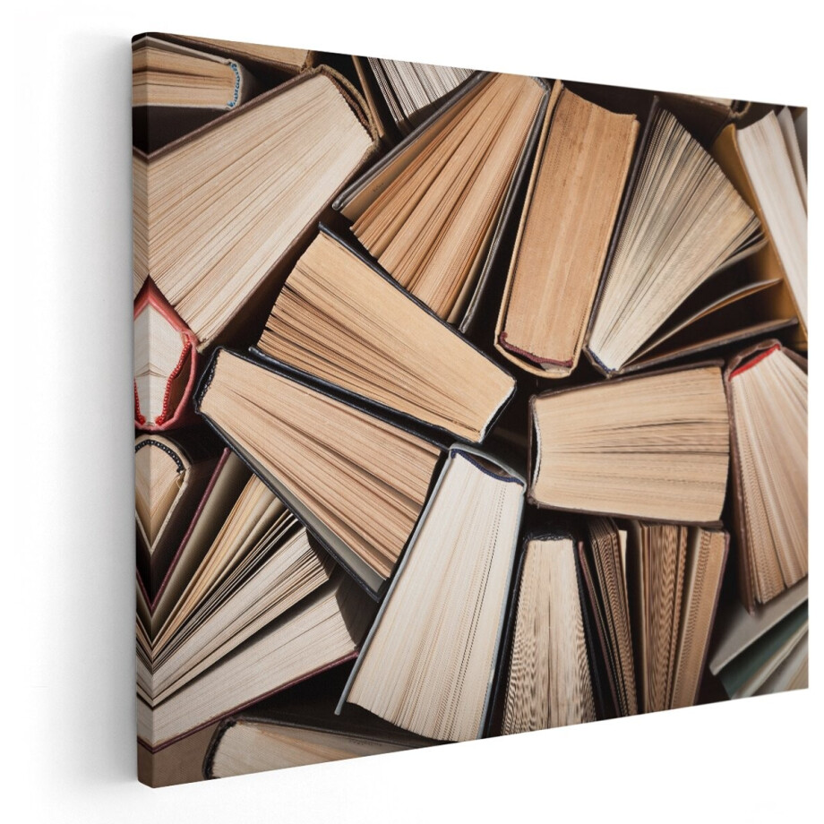 Artaza Canvas Schilderij Boeken Bladzijdes bij elkaar - 150x120 cm - Groot - Wanddecoratie Woonkamer - Schilderijen - Muurdecoratie Artaza Canvas Schilderij Boeken Bladzijdes bij elkaar - 150x120 cm - Groot - Wanddecoratie Woonkamer - Schilderijen - Muurdecoratie afbeelding 1