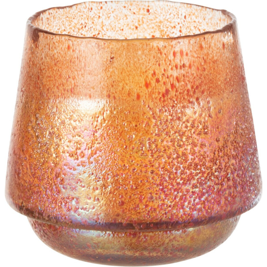J-Line kaarshouder Stippen - glas - oranje - large afbeelding 1