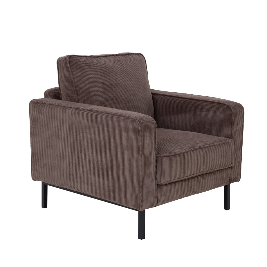 Tower Living Fauteuil 'Norwich' Rib, kleur Bruin Tower Living Fauteuil 'Norwich' Rib, kleur Bruin afbeelding 1