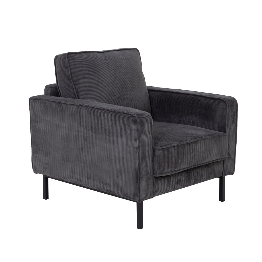 Tower Living Fauteuil 'Norwich' Rib, kleur Donkergrijs afbeelding 1