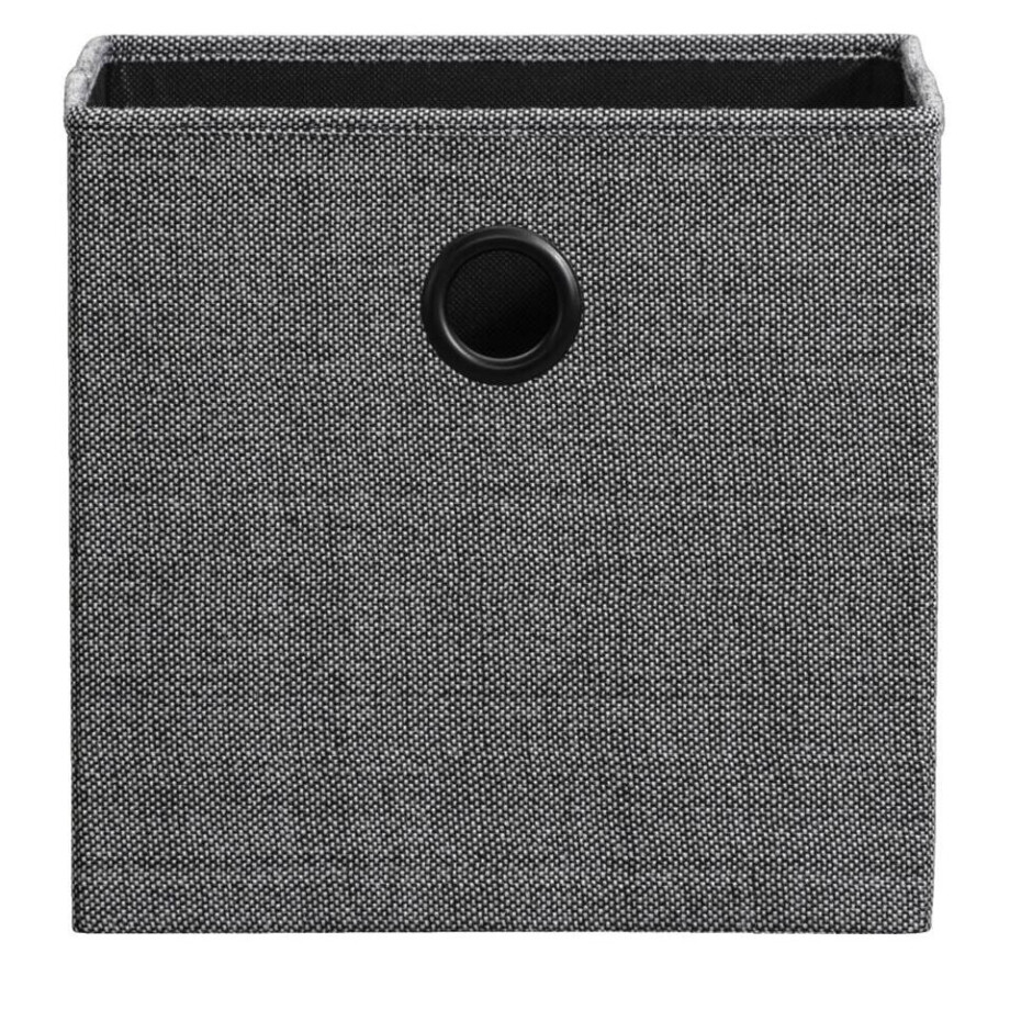 Leen Bakker - Opbergbox Kenzi Linnen - Antraciet - 31x31x31 Cm - Linnen/Polyester - Grijs afbeelding 1