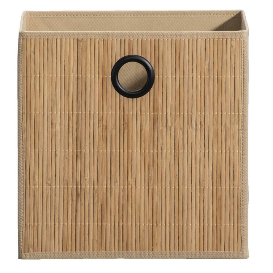 Leen Bakker - Opbergbox Kenzi - Naturel - 31x31x31 Cm - Bamboe - Beige#Geel afbeelding 1