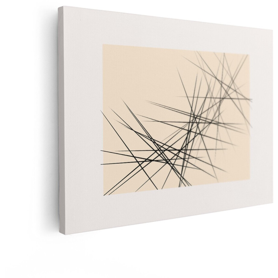 Artaza Canvas Schilderij Abstract - 120x90 cm - Wanddecoratie Modern - Muurdecoratie Lijnen - Decoratie Woonkamer - Schilderijen Op Canvas afbeelding 1