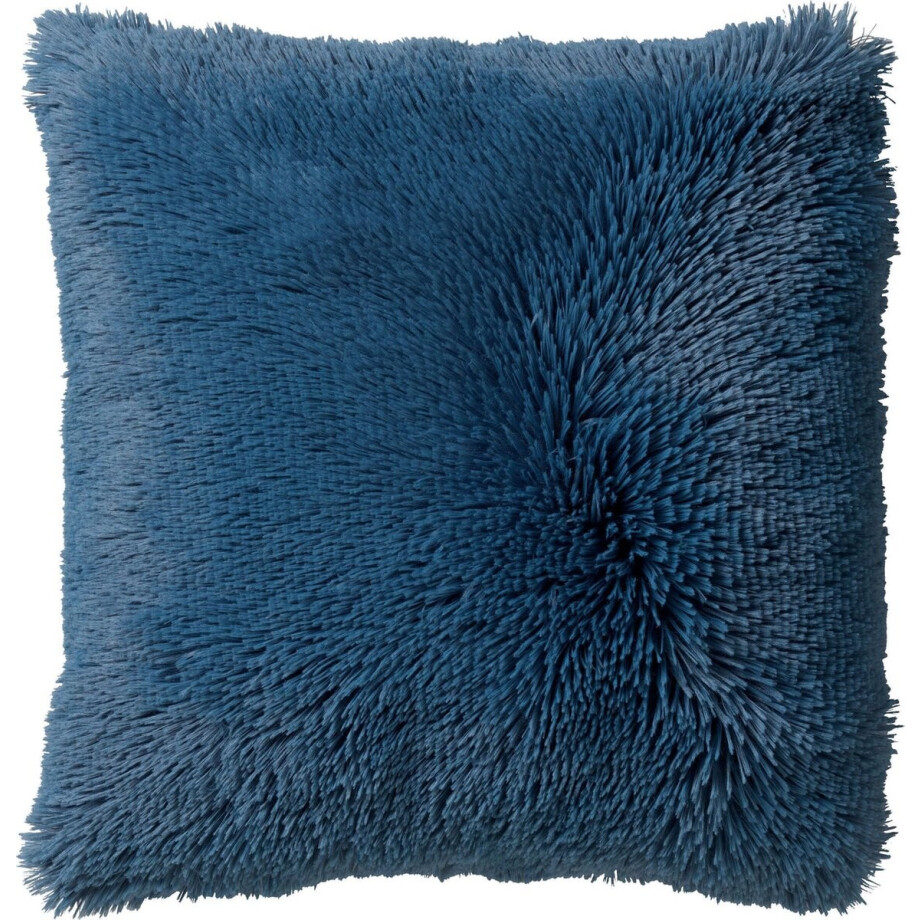 Dutch Decor FLUFFY - kussenhoes 60x60 cm - superzacht - XL kussenhoes - Provincial Blue - blauw - met rits - zonder binnenkussen afbeelding 1