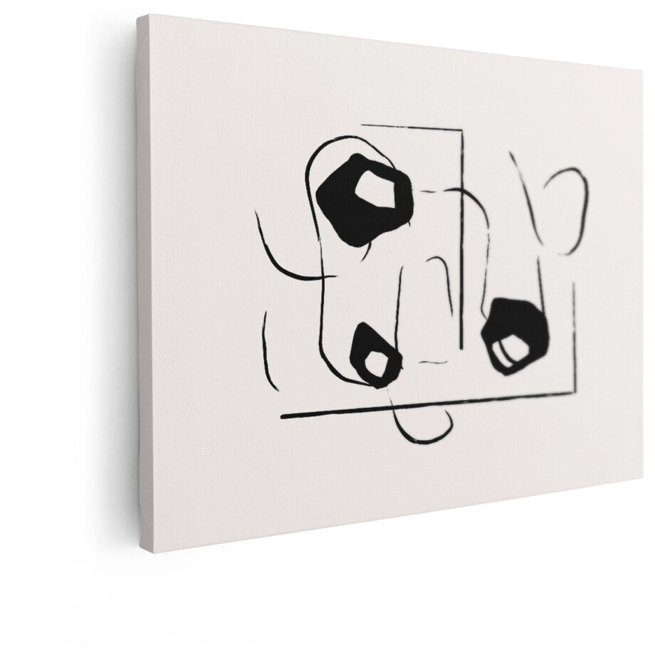 Artaza Canvas Schilderij Abstract - 80x60 cm - Wanddecoratie Modern - Muurdecoratie Line Art - Schilderijen Zwart Wit - Kamer Accessoires Artaza Canvas Schilderij Abstract - 80x60 cm - Wanddecoratie Modern - Muurdecoratie Line Art - Schilderijen Zwart Wit - Kamer Accessoires afbeelding 1