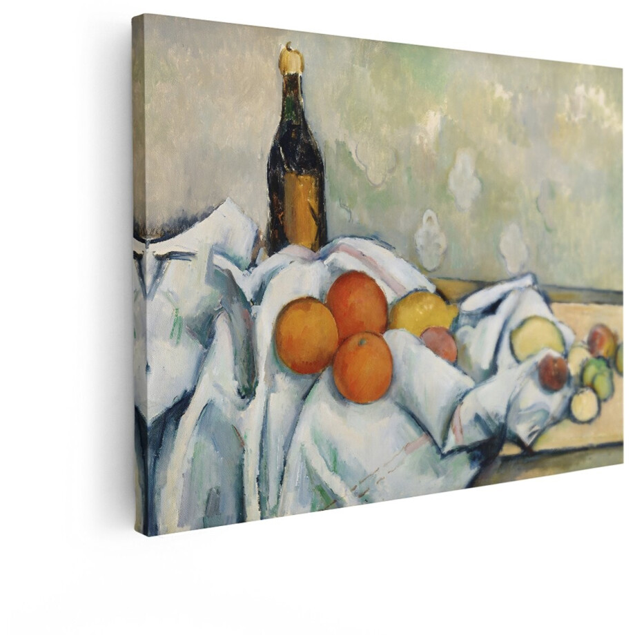 Artaza Canvas Schilderij Stilleven - 120x90 cm - Wanddecoratie Paul Cézanne - Muurdecoratie Fruit En Wijn - Klassieke Schilderijen Olieverf Artaza Canvas Schilderij Stilleven - 120x90 cm - Wanddecoratie Paul Cézanne - Muurdecoratie Fruit En Wijn - Klassieke Schilderijen Olieverf afbeelding 1