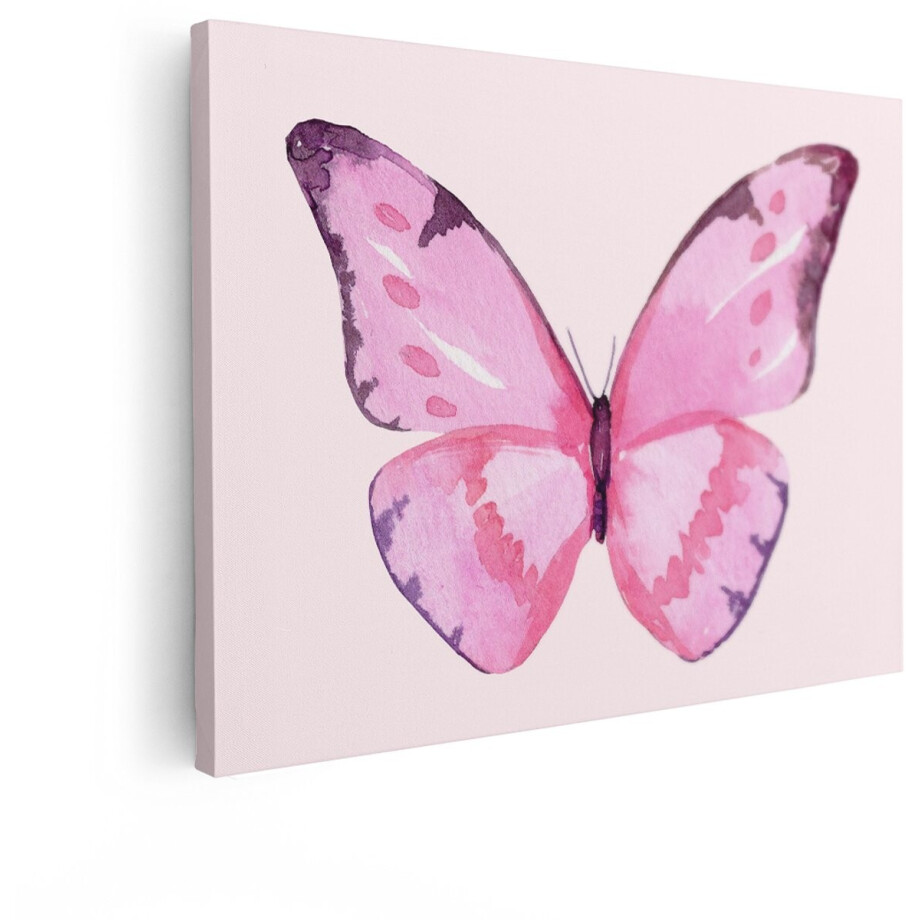 Artaza Canvas Schilderij Vlinder - 80x60 cm - Wanddecoratie Kinderkamer - Muurdecoratie Babykamer - Decoratie Dieren - Roze Artaza Canvas Schilderij Vlinder - 80x60 cm - Wanddecoratie Kinderkamer - Muurdecoratie Babykamer - Decoratie Dieren - Roze afbeelding 1