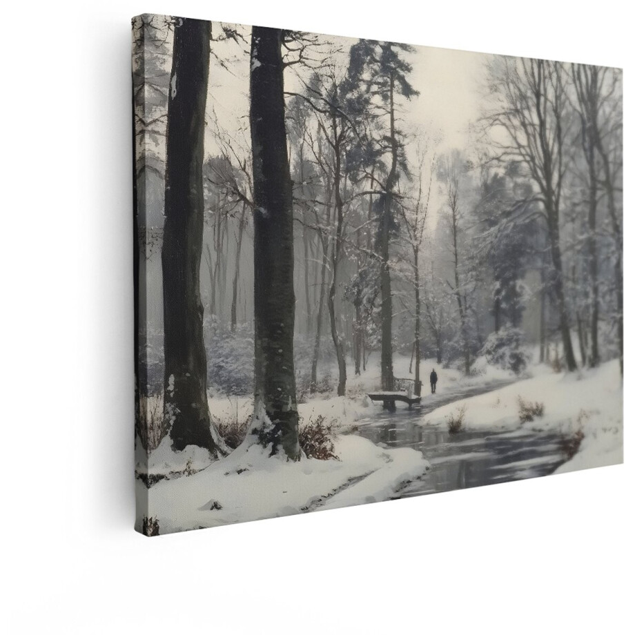 Artaza Canvas Schilderij Winter Bos - 120x90 cm - Wanddecoratie Natuur - Muurdecoratie Besneeuwd Landschap - Decoratie Bomen - Schilderijen Op Canvas Artaza Canvas Schilderij Winter Bos - 120x90 cm - Wanddecoratie Natuur - Muurdecoratie Besneeuwd Landschap - Decoratie Bomen - Schilderijen Op Canvas afbeelding 1