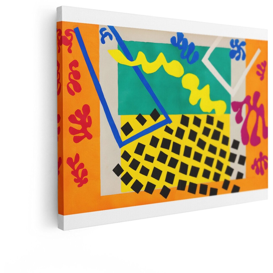 Artaza Canvas Schilderij Matisse Kunstwerk - 40x30 cm - Wanddecoratie Abstract - Muurdecoratie Modern - Kamer Accessoires Kleurrijk afbeelding 1