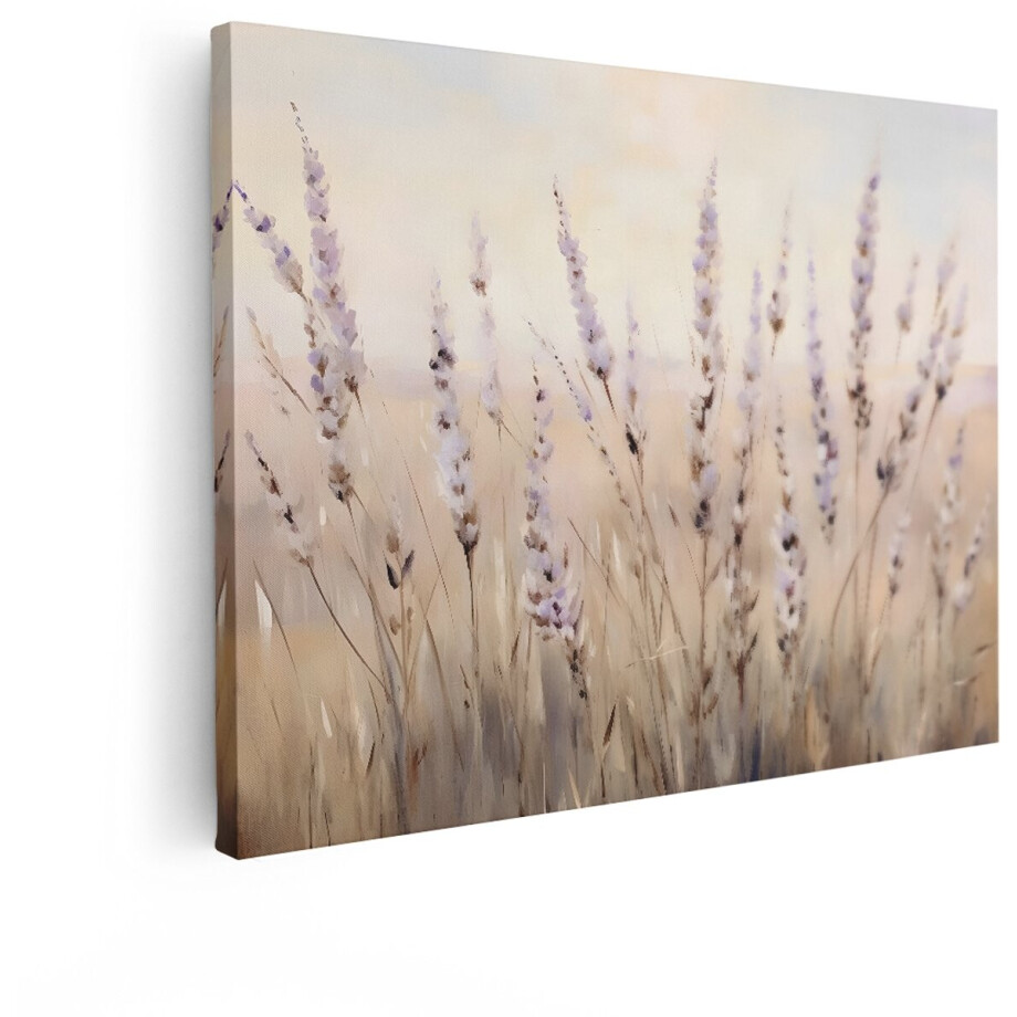 Artaza Canvas Schilderij Lavendel - 80x60 cm - Wanddecoratie Bloemen - Muurdecoratie Landelijk - Decoratie Natuur - Schilderijen Op Canvas afbeelding 1