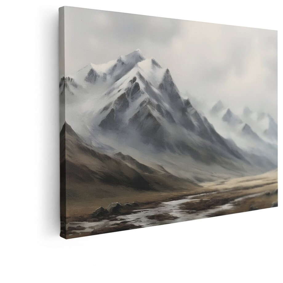 Artaza Canvas Schilderij Bergen - 120x90 cm - Wanddecoratie Landschap - Muurdecoratie Natuur - Schilderijen Besneeuwde Bergketen Artaza Canvas Schilderij Bergen - 120x90 cm - Wanddecoratie Landschap - Muurdecoratie Natuur - Schilderijen Besneeuwde Bergketen afbeelding 1